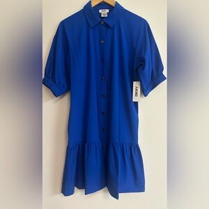 DKNY Blue Button-Up Dress